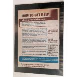 WW2 British Home Front Genuine Period Poster Informing how to get help after Air Raid damage.