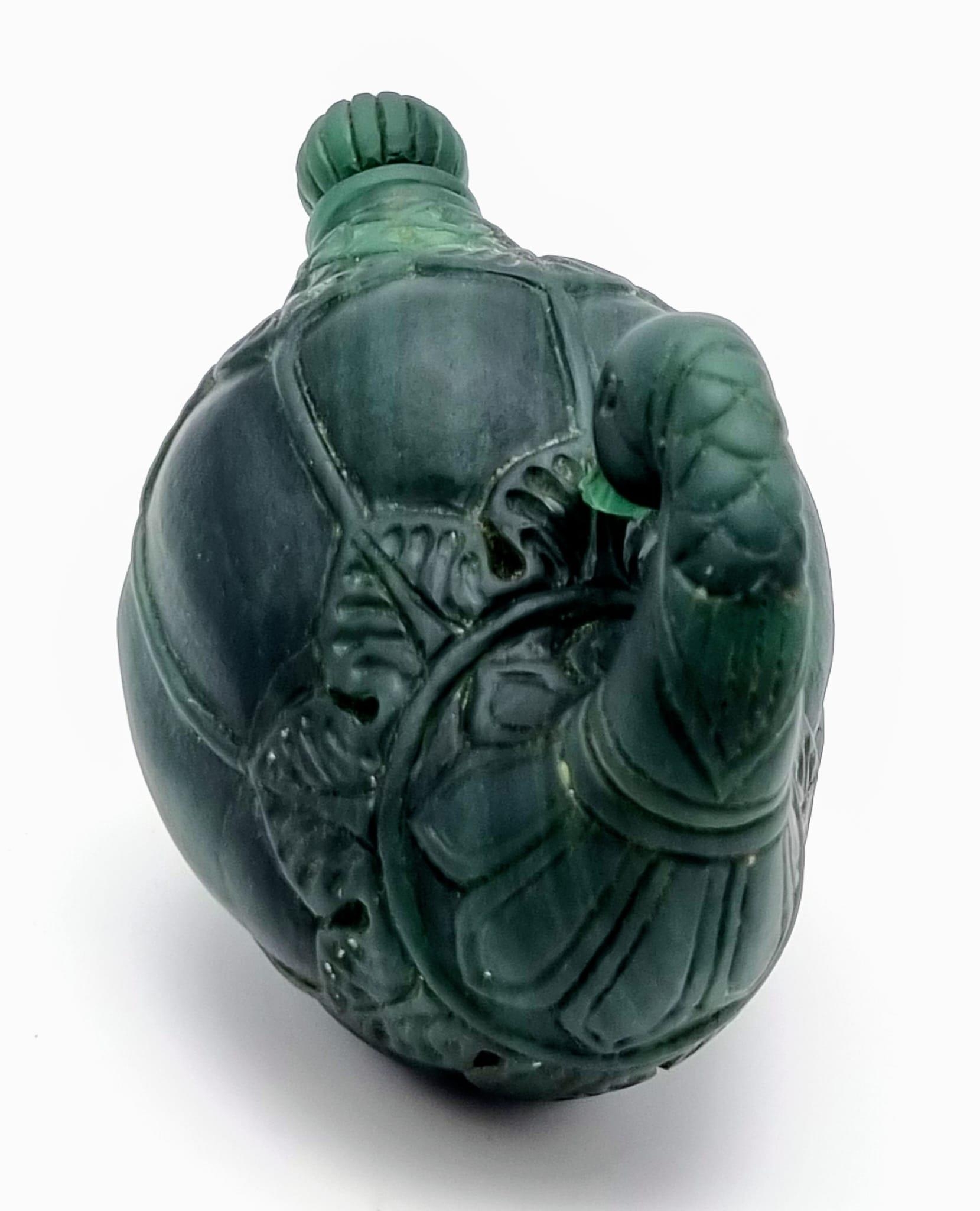 An Exquisite Antique Russian Green Jade Swan Perfume Bottle. 12 x 8cm. - Image 2 of 8