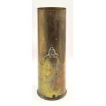 A Brass Royal Artillery Emblem 1945 25 Pounder Mk 2 Artillery Shell 29cm Tall.