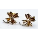 A sterling silver ALEX MONROE lucky clover stud earrings. weight: 0.9 g.