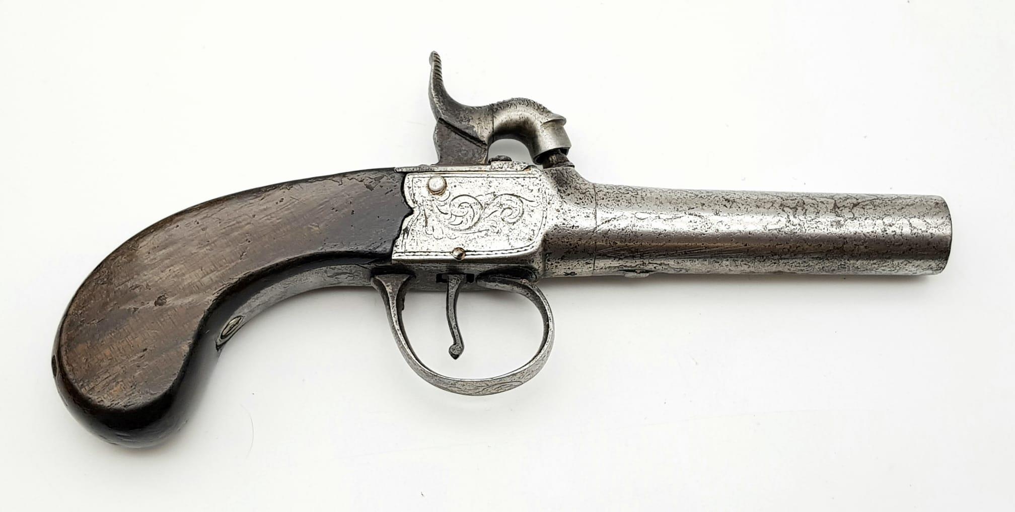 A Very Good Condition 1830 .450 Calibre Percussion Boxlock Pocket Pistol, English Proof Marks and - Image 3 of 7