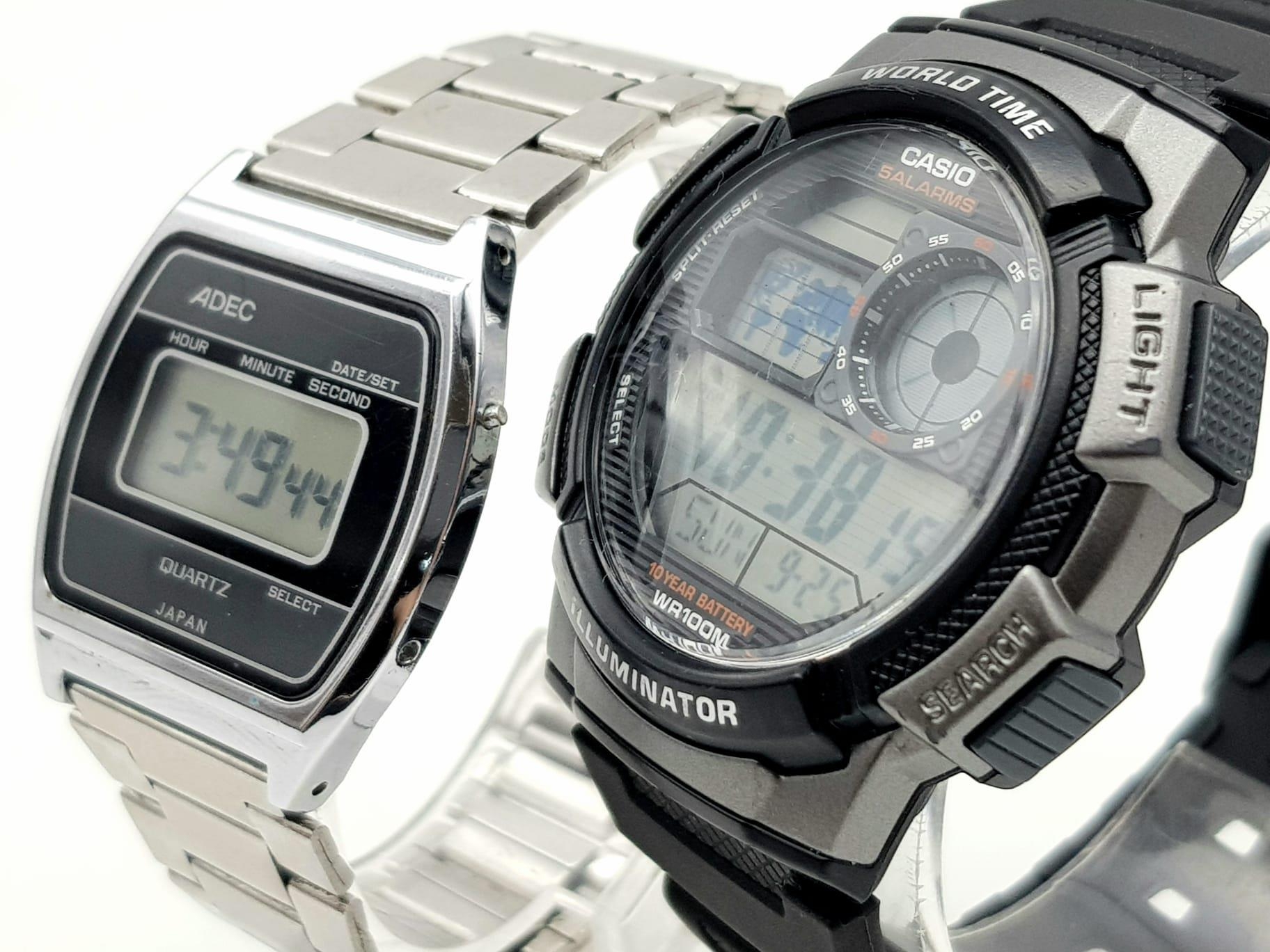Two Digital Watches. A Casio and an Adec. Both in working order. - Image 3 of 5