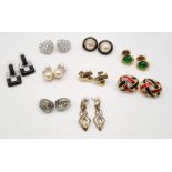 Nine Pairs of Top-Quality Costume Jewellery Earrings. A colour and shape for every occasion.