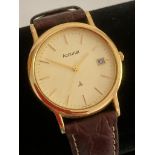 Gentlemans ACCURIST MS406 Quartz wristwatch, Gold plated classic style with second hand and date
