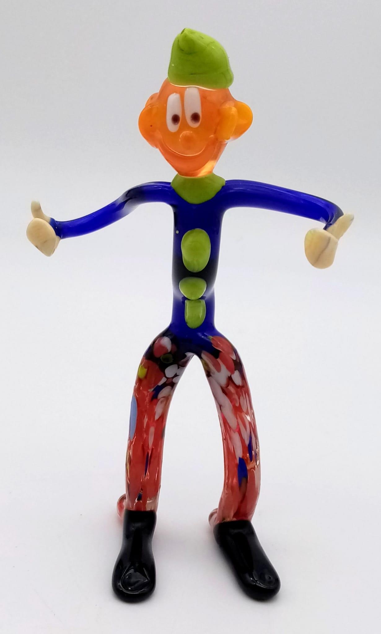 A vintage, artisan’s creation, a multicoloured clown, made with glass in the Murano factory, Venice, - Image 3 of 4