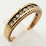 9K YELLOW GOLD DIAMOND 1/2 ET RING 4G 0.35CT SIZE P