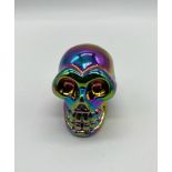 A Chromium-Coloured Quartz Crystal Skull Figure. 5 x 4.5cm.