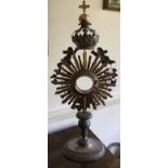 Antique Continental Solid Silver Monstrances With Cross on Crown & Cherubs. Size Height. :::: 63.3