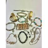 Vintage ladies wristwatches and bracelets to include oyster shell bracelet