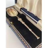 Vintage SILVER ANOINTING SPOON commemorating the coronation of Queen Elizabeth II. Clear Hallmark