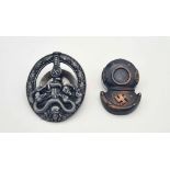 A Parcel of Two Vintage Heavy Metal German Nazi Badges (Possibly retrospective copies, buyer to