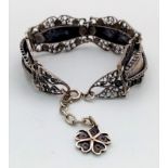 A Vintage or Antique French Filigree Silver Bracelet 17m Length -11.10 grams.