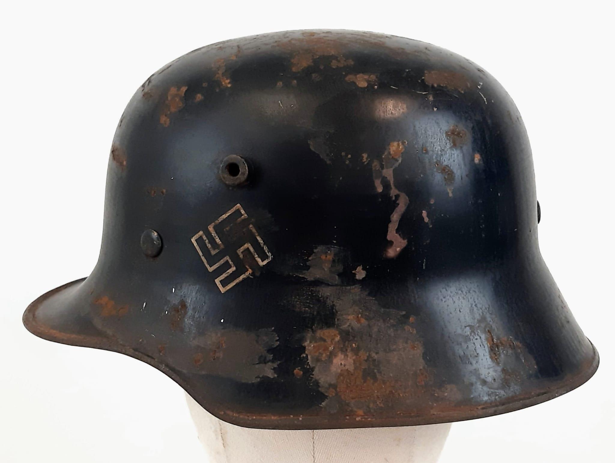 3rd Reich S.S.V.T. Mle 17 Helmet. Typical of the Period.