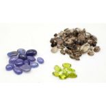 Lot of 3 Gemstones Lot - 22.45 Ct Cabochon Tanzanite Lot, 36.10 Ct Mixed Cut Smoky Quartz Lot & 5.97