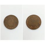 An 1865 USA 2 Cents Coin.