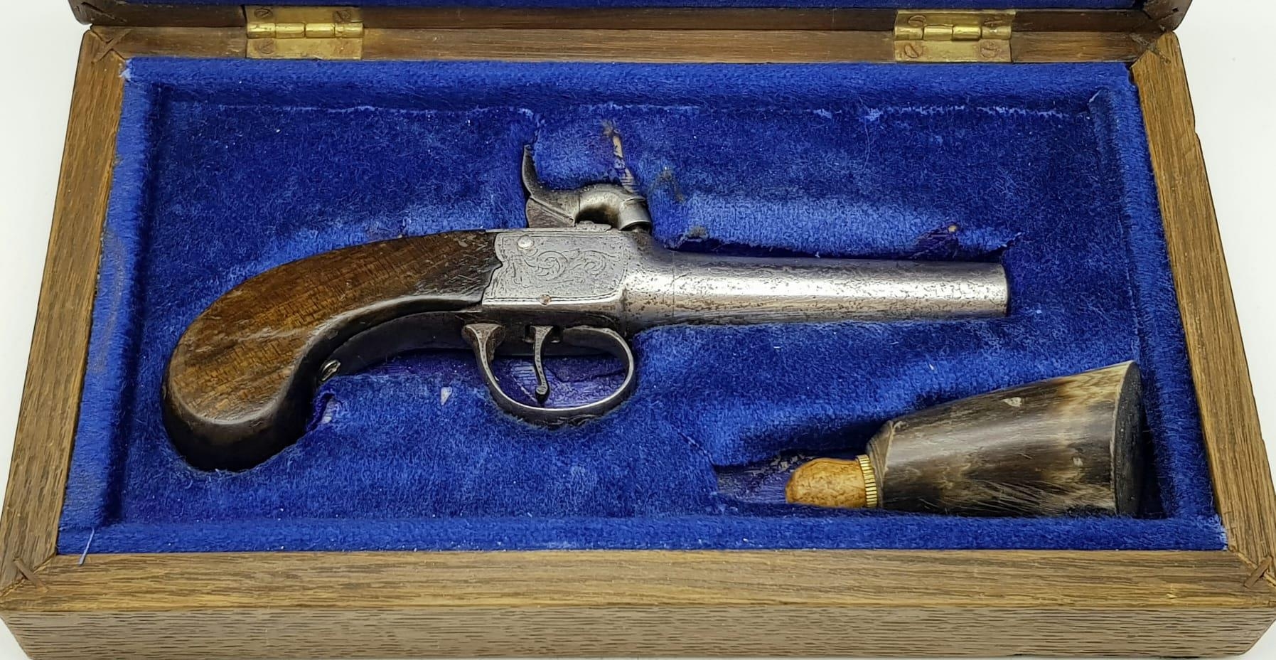 A Very Good Condition 1830 .450 Calibre Percussion Boxlock Pocket Pistol, English Proof Marks and - Image 2 of 7