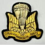 WW2 Canadian Parachute Corps Cloth Cap Badge.