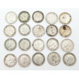 20 x Threepence Silver Pieces. Please see photos for finer details and conditions.