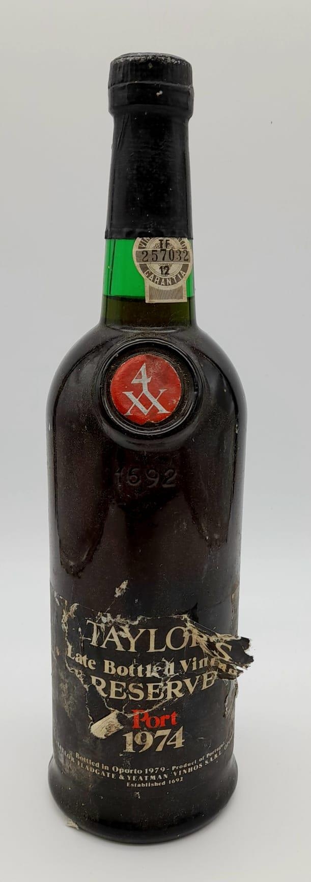 A Bottle of 1974 Taylors Late Bottled Vintage Port.