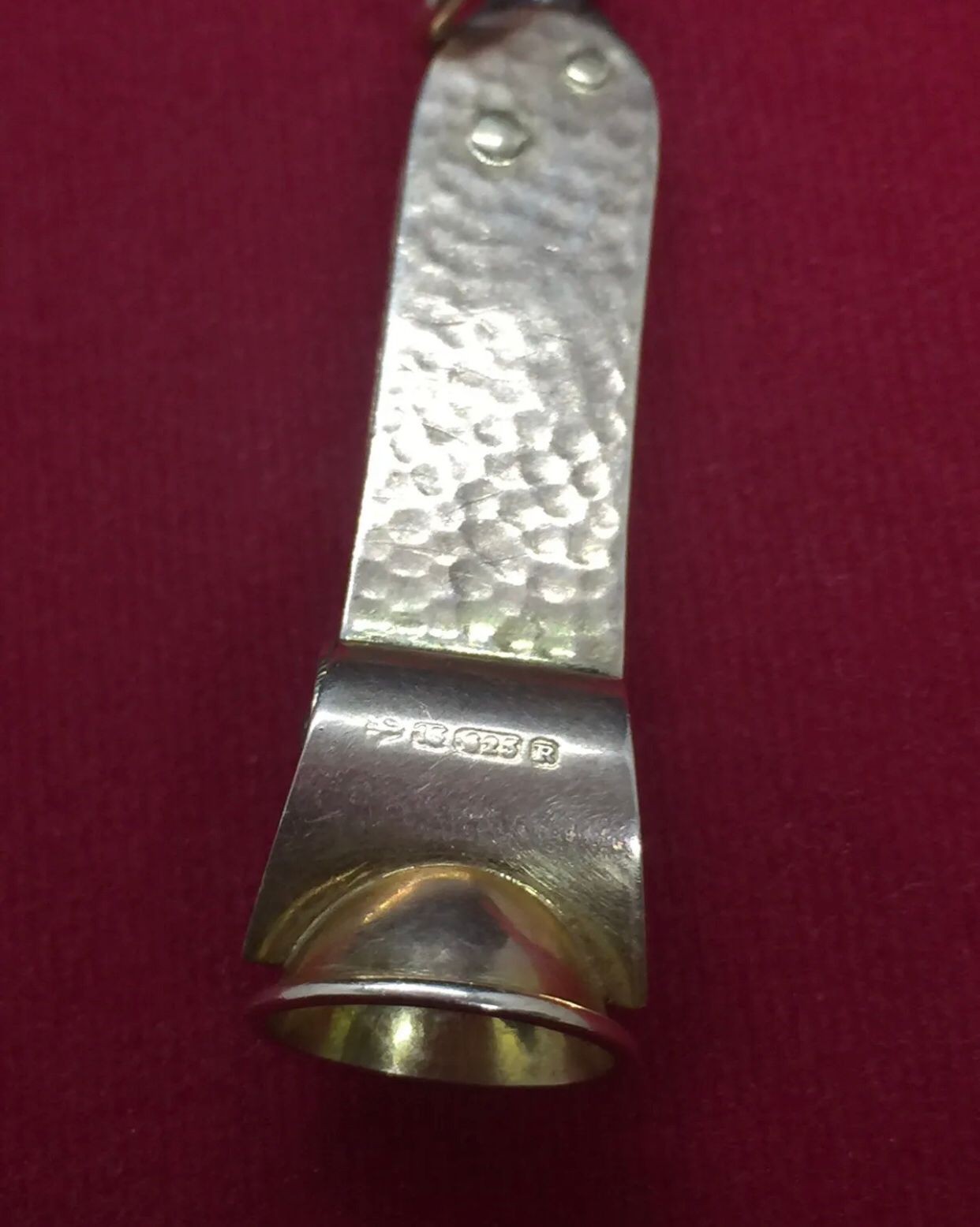 Antique Solid 15ct 15k Yellow Gold Cigar Cutter Birmingham 1941 Marked 15k 625 R and maker marks , - Image 9 of 9