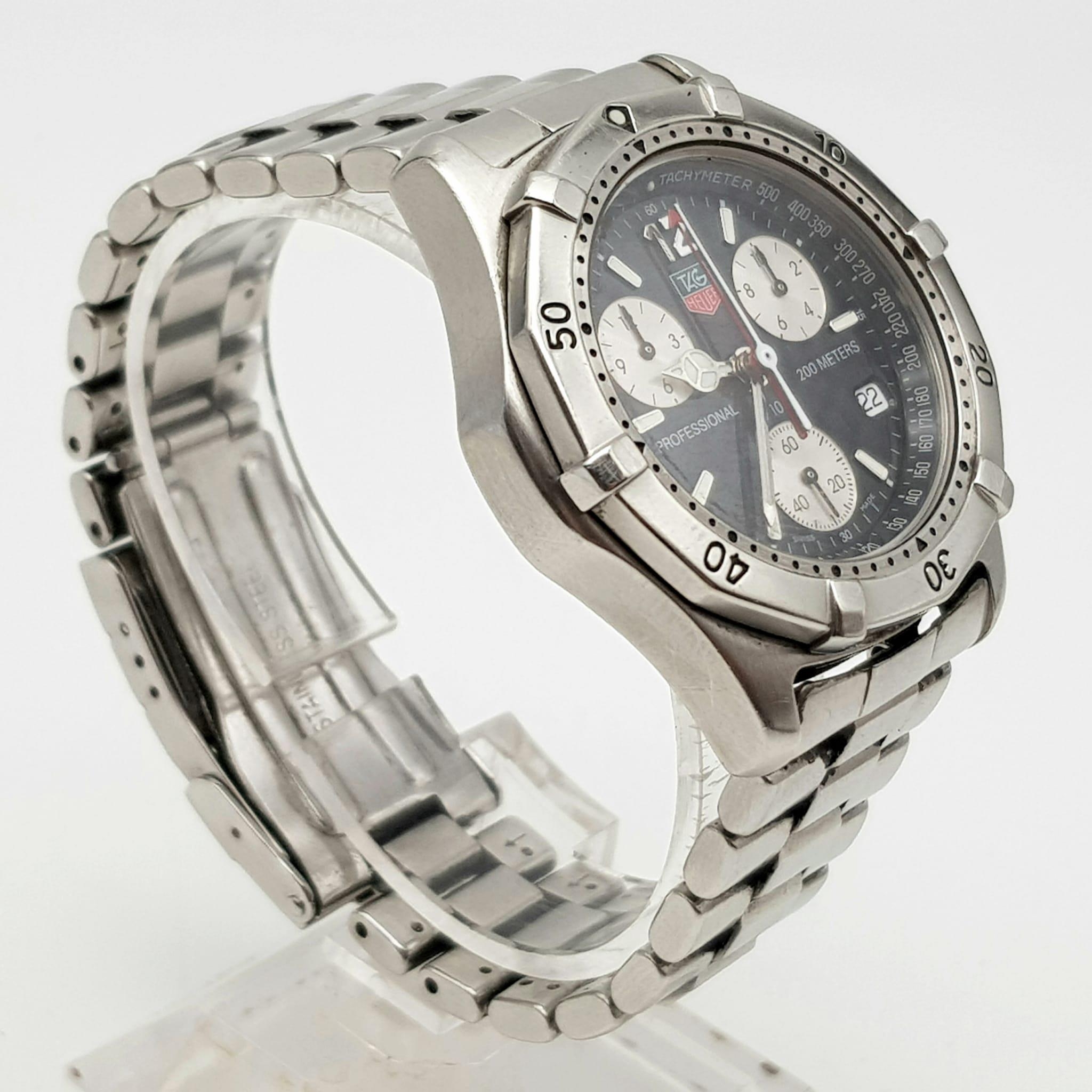 A Tag Heuer Profession Ladies Diver Quartz Watch. Stainless steel strap and case - 35mm. Black - Bild 2 aus 7