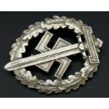 WW2 German Disabled Veterans Silver Sports Grade Badge.