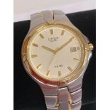 CITIZEN QUARTZ WRISTWATCH 5510 in two tone stainless steel with gold tone detail. Water resistant to