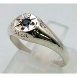 A sterling silver ALEX MONROE "star to guide me sapphire" ring. Size: J, weight: 3.1 g.