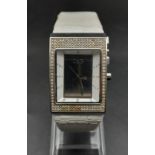 A Dolce and Gabbana Dress Watch. Leather strap. Rectangular case - 40 x 25mm. Two tone dial with