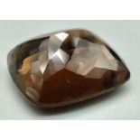 39.25 Ct Mixed Cut Smoky Quartz, Cushion Shape, GLI Certified