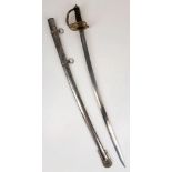 Vintage Issued Cavalry Sabre, Brass and Leather Grip 1 metre length.