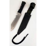 Very good Condition Camping or Fishing Utility Sheath Knife, Nylon Handle and Sheath. 34cm Length