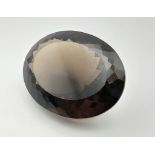 92.20 Ct Mixed Cut Smoky Quartz, Oval Shape, GLI Certified