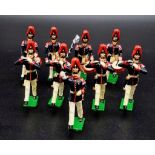 A Vintage Set of Nine Prussian Fife and Drums Lead Soldiers.