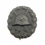 Spanish Civil War Period 1936 Pattern Condor Legion Black (Iron) 3rd Class Wound Badge.