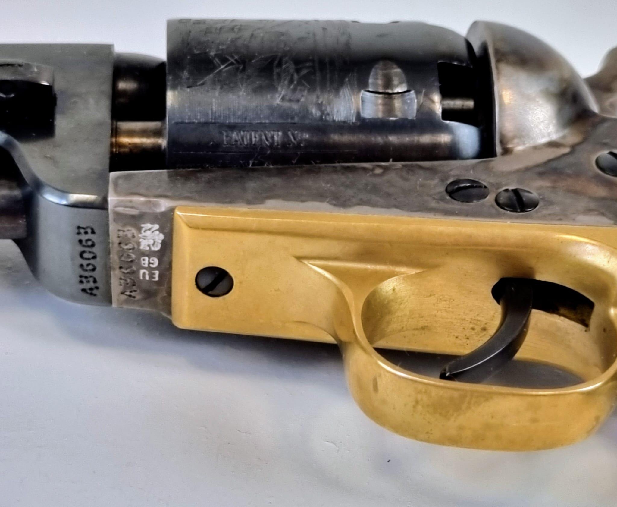 A Deactivated 1851 Uberti Model Navy Black Powder Revolver Pistol. Muzzle loading. Calibre -.36. 7.5 - Image 6 of 11