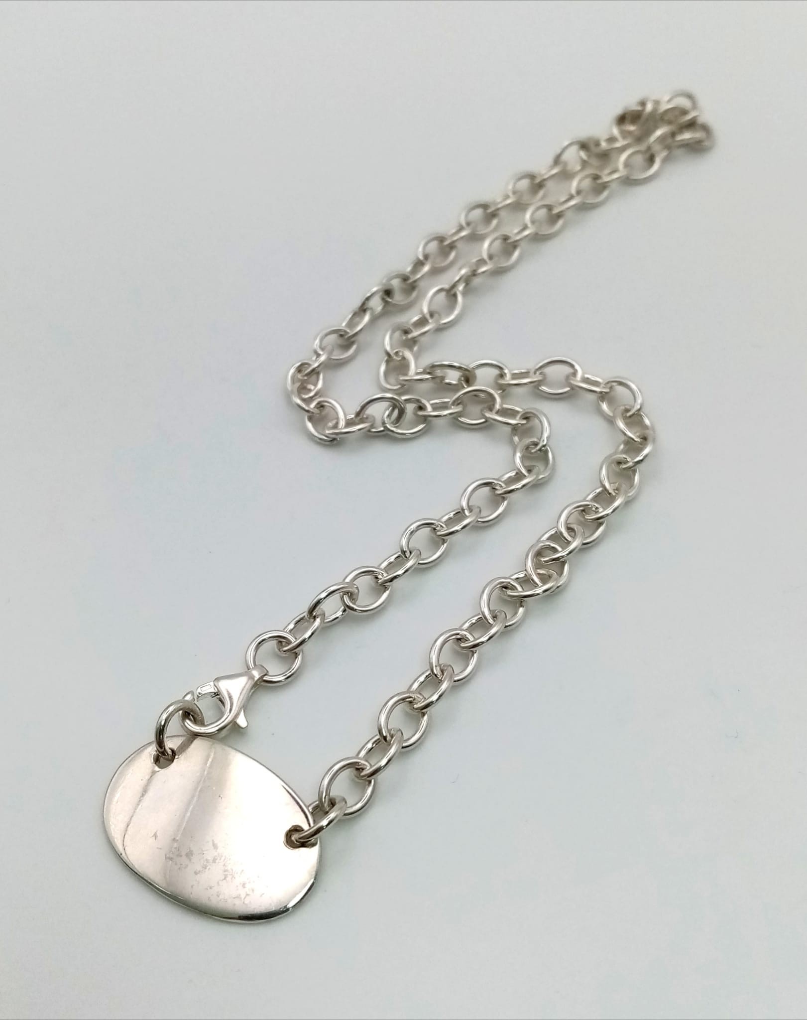 Sterling silver tag necklace weight 17.5g