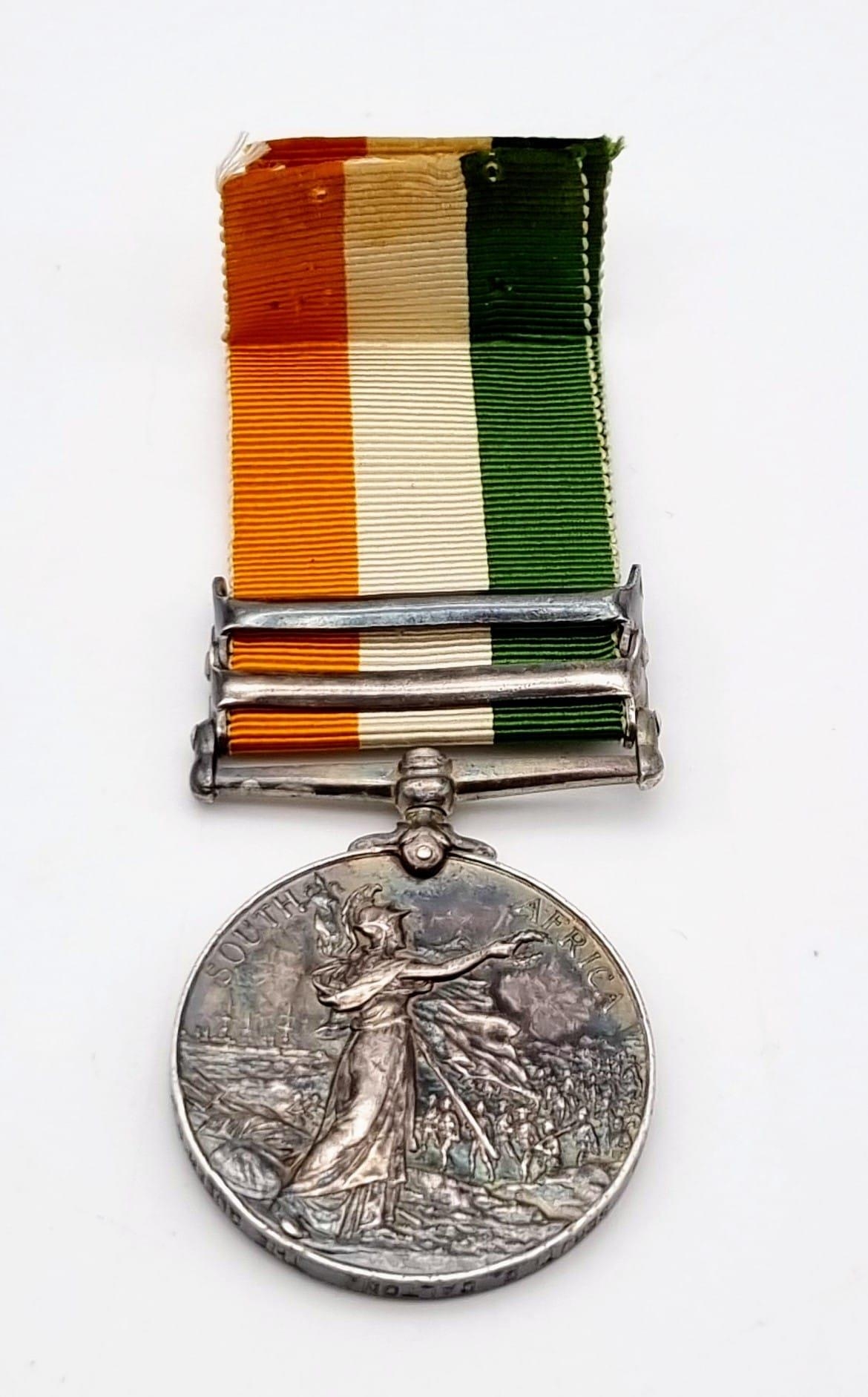 A King Edward VII Medal with Clasps South Africa1901 and South Africa 1902. Named to 5489 Sgt G. - Image 3 of 3
