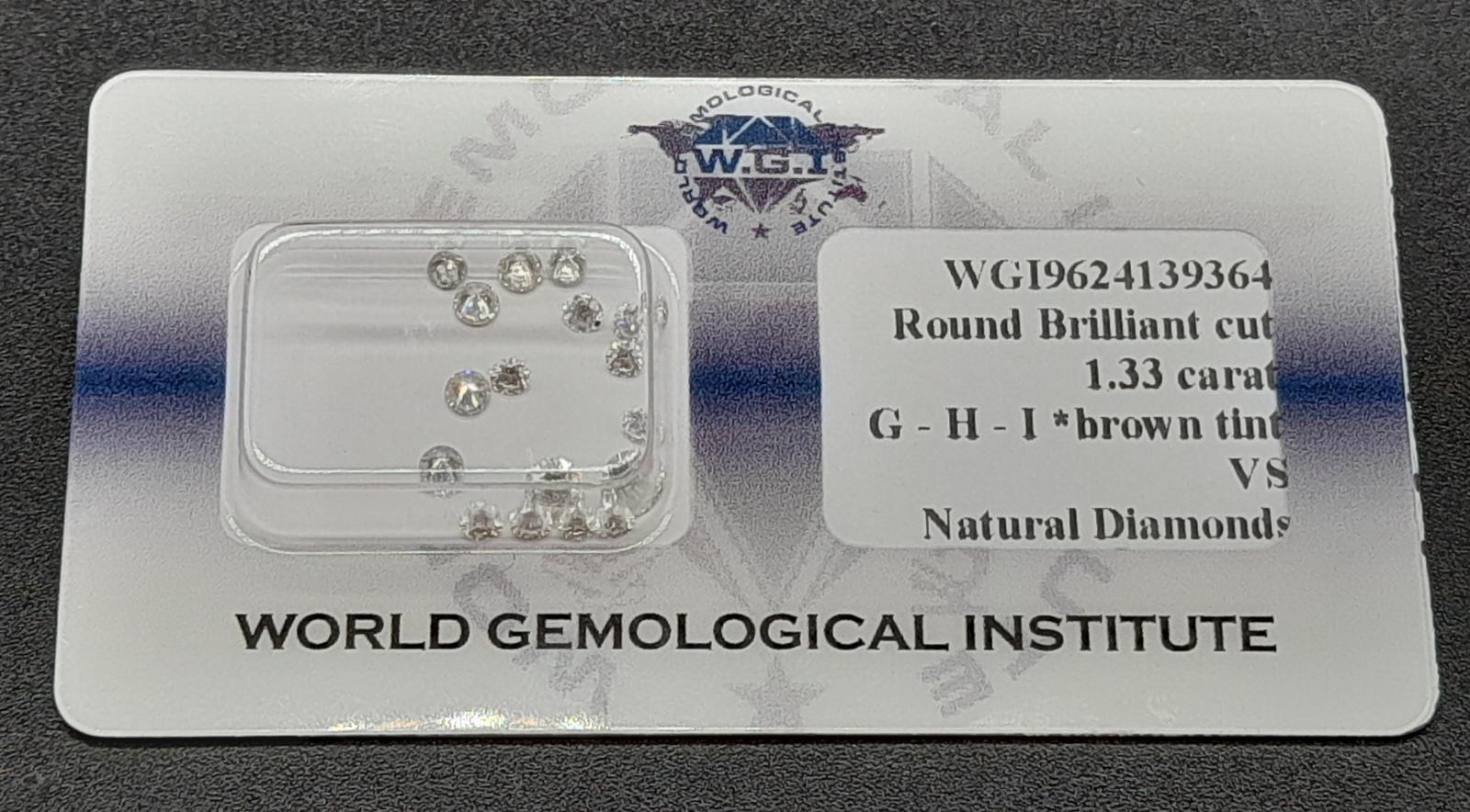 A Parcel of Brilliant Round Cut Loose Diamonds. 1.33ct total diamond weight. Comes with a W.G.I. - Bild 3 aus 4