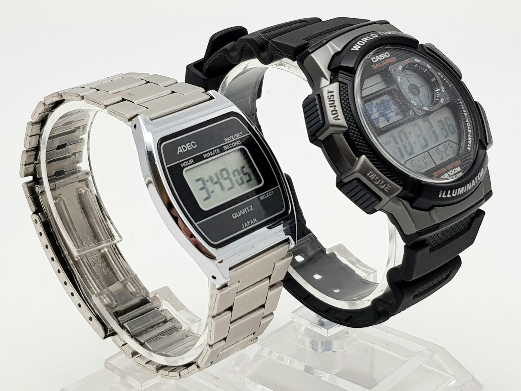 Two Digital Watches. A Casio and an Adec. Both in working order. - Image 2 of 5