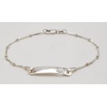 A sterling silver ID bracelet. weight: 3 g.