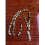 18 Ct 750 Italy stamped solid thick kerb link chain, Together with A pendant with EGYPTION