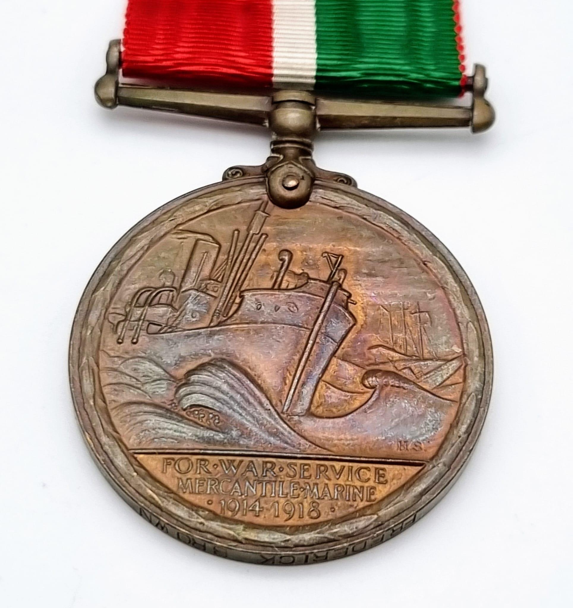 A British War Medal and Mercantile Marine War Medal Pair - Named to Frederick Brown. Brown was a - Image 4 of 6