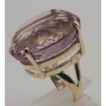 An Amethyst Gemstone Ring in 925 Silver, Amethyst, approx 35ct. Size Q. 20.5g total weight.