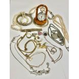 Antique silver pocket watch , cufflinks , necklaces etc