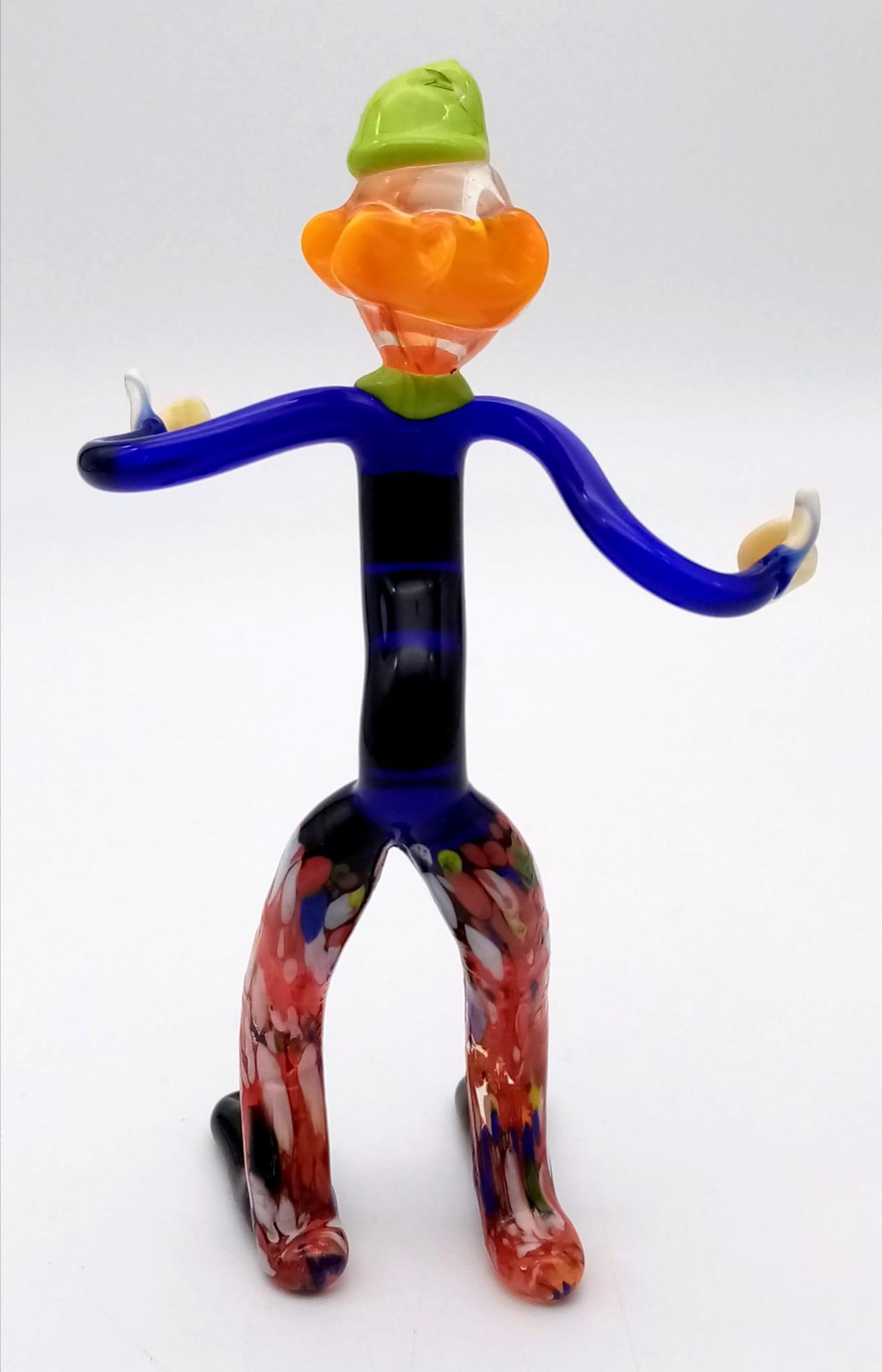 A vintage, artisan’s creation, a multicoloured clown, made with glass in the Murano factory, Venice, - Image 4 of 4