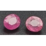 A Pair of Natural Cabochon Rubies. 5ct total weight.