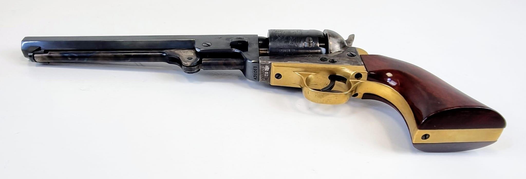 A Deactivated 1851 Uberti Model Navy Black Powder Revolver Pistol. Muzzle loading. Calibre -.36. 7.5 - Image 5 of 11