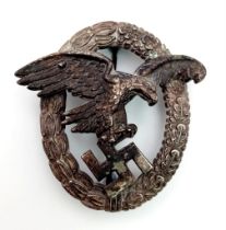 WW2 German Luftwaffe Observers Badge with Professional Repair of the Period (rivet through left