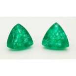 Two Emerald Gemstones. 9.82 and 9.27ct. Both come with a certificate.